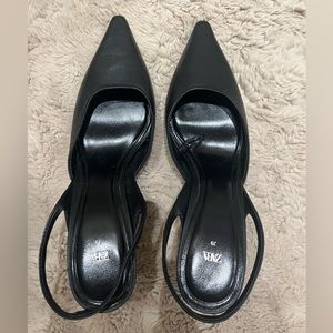 Zara Leather Slingback Heels